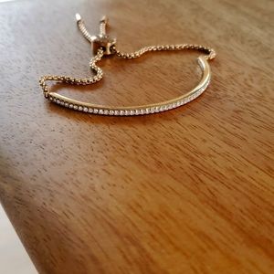 Michael Kors adjustable crystal and rose gold bracelet